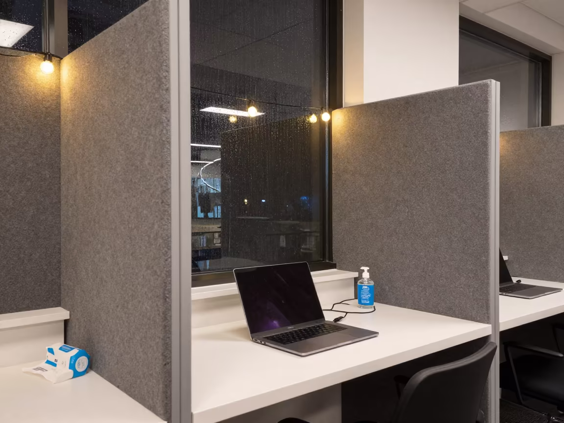 Night Video Booth Kano Coworking String Lights in inside a coworking floor in Kano