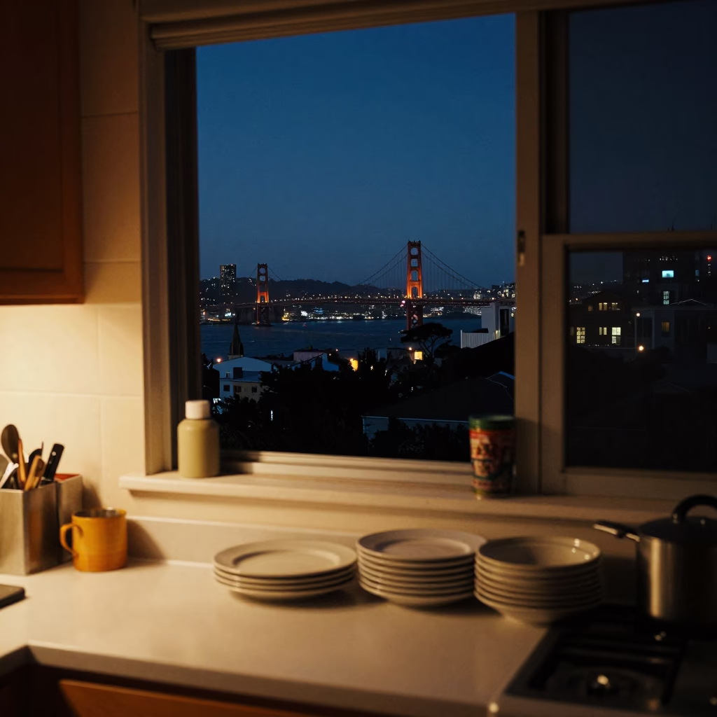 Night View after dark in San Francisco in in San Francisco, California, United States