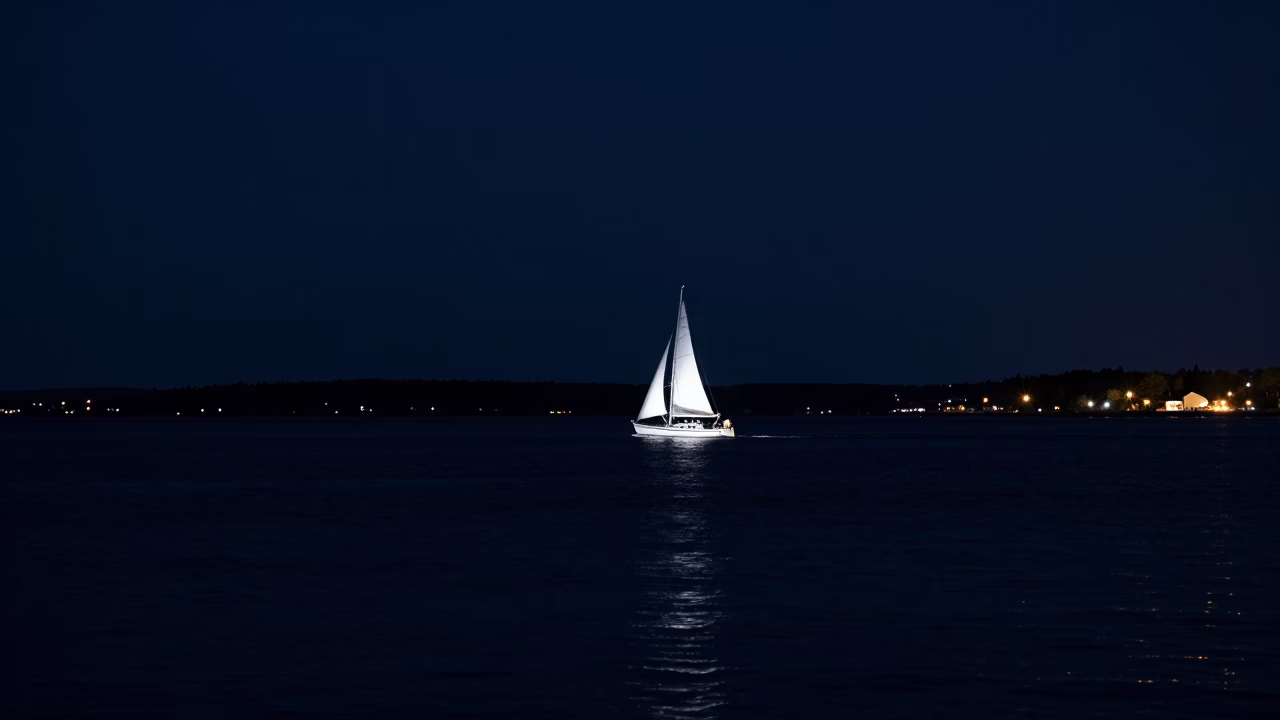 Night View in Halifax at Deep In The Night Light in in Halifax, Nova Scotia, Canada