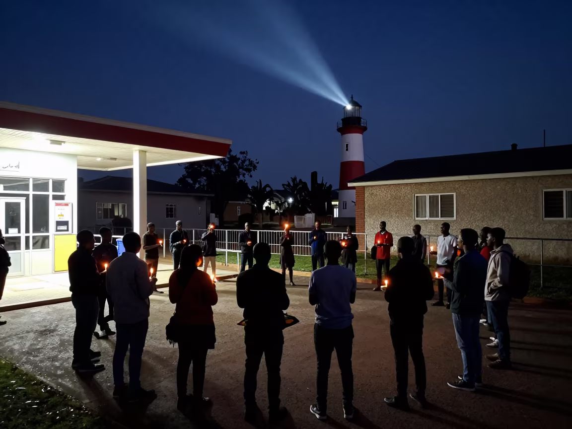 Night Vigil Circle Outside Awka Polling Station in outside a polling station entrance in Awka