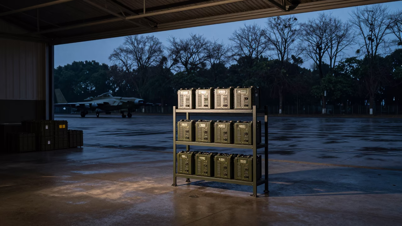 Night Vision Battery Charger Shelf at Guangzhou Hangar Edge in on a parade ground near Guangzhou