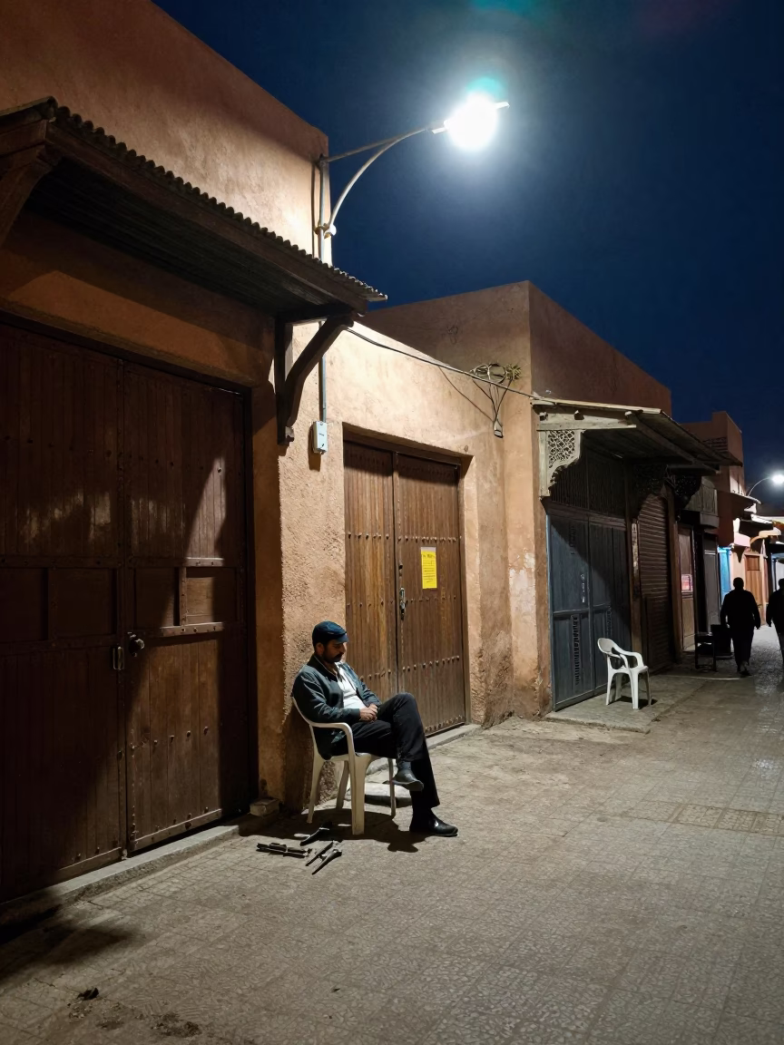 Night Watchman in Marrakech in in Marrakech, Morocco