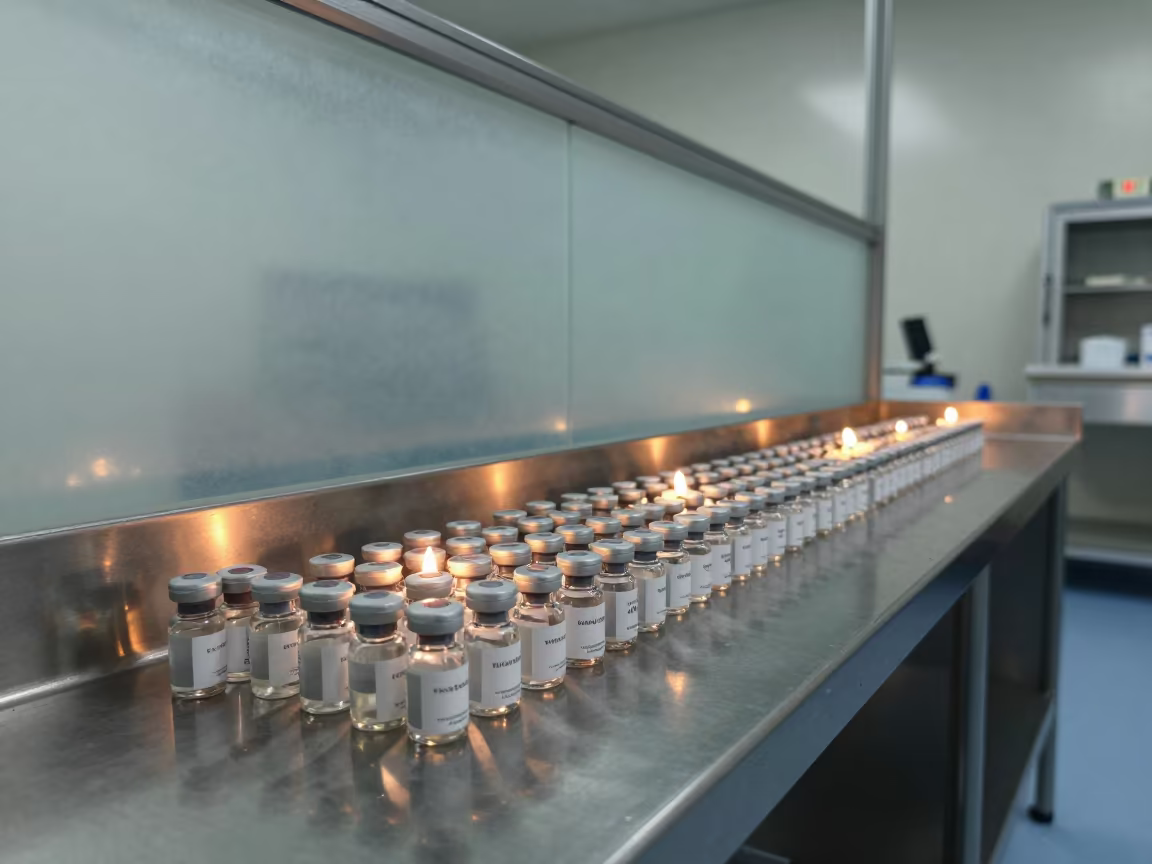 Nighttime Allergy Extract Vials in Surgical Prep in in a surgical prep area near Ahmedabad