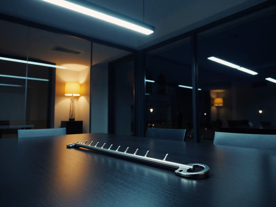 Nighttime Key Log Glass Wall Denizli Office in inside a conference room near Denizli