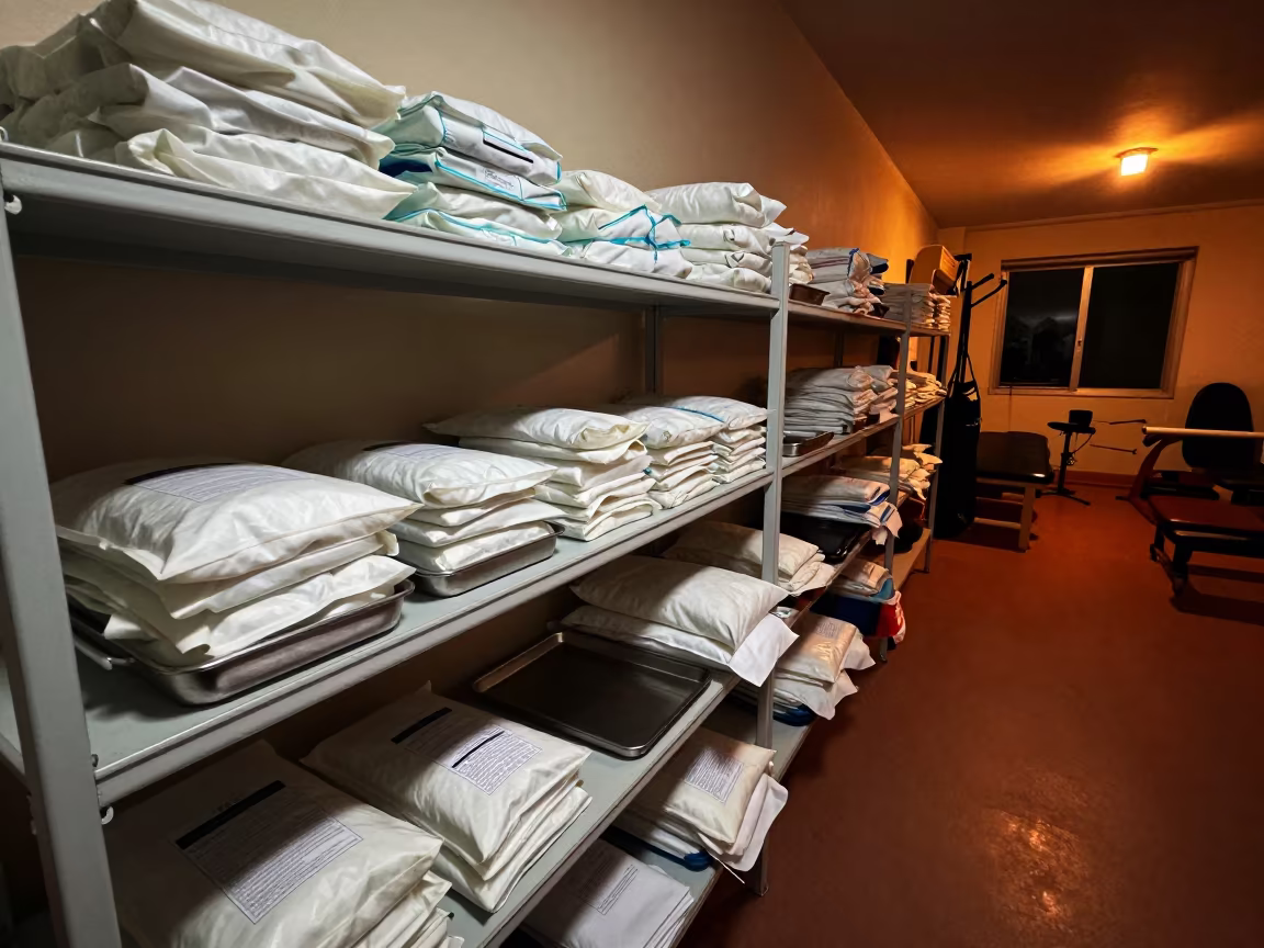 Nighttime Medical Gown Shelf in Winter Gym in inside a rehabilitation gym in Ludhiana