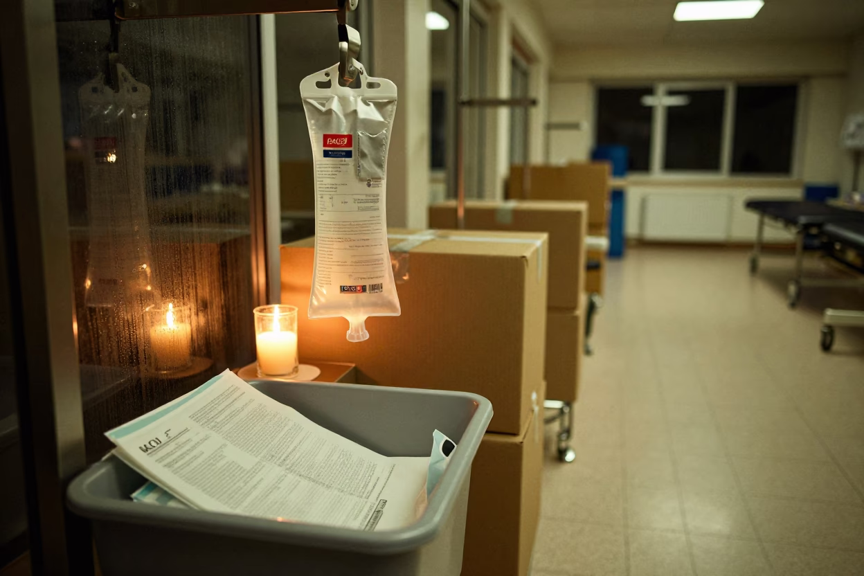 Nighttime PACU Bin in Graz Rehab Gym in inside a rehabilitation gym near Graz