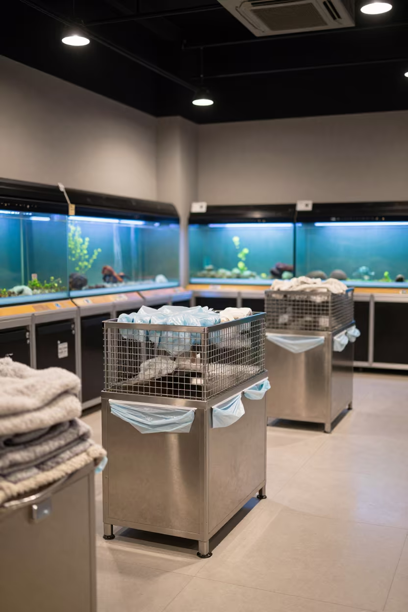 Nighttime Pet Adoption Room Daejeon Waste Bag Dispenser in inside an adoption room in Daejeon