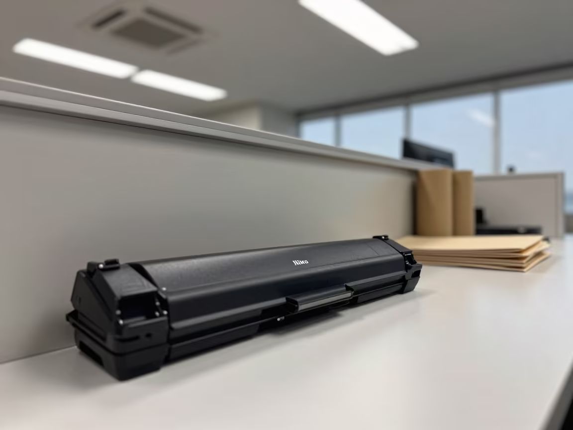 Nikko Office Toner Rail with Folders in at an office reception desk in Nikko