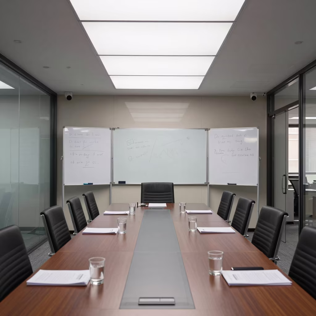 Ningbo Conference Room Before Rush with Spring Light in inside a conference room in Ningbo