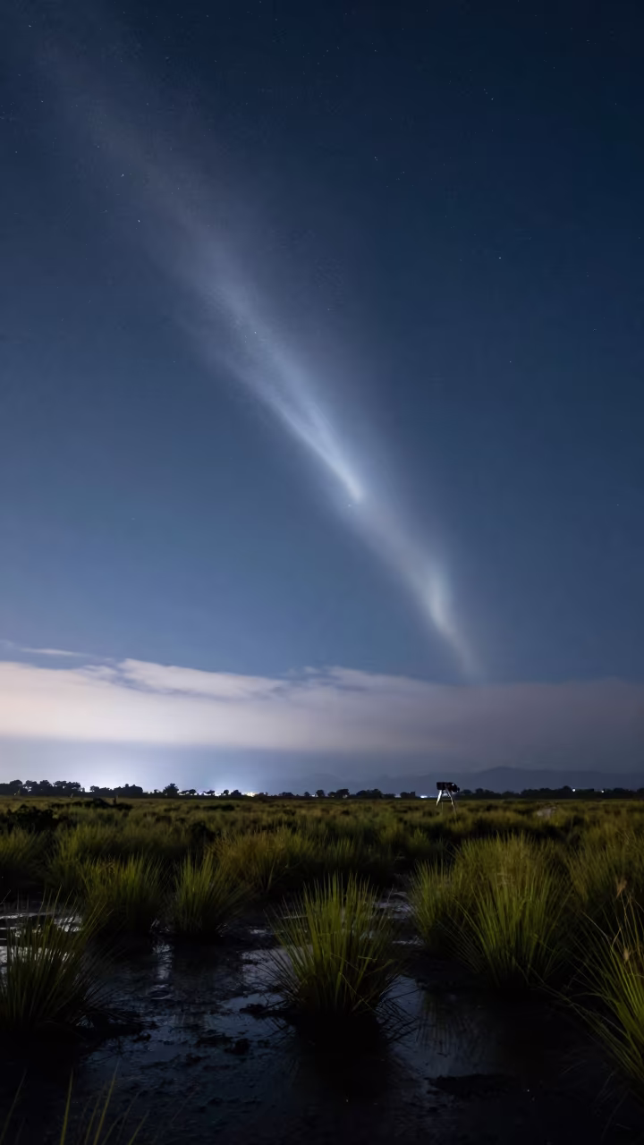 Noctilucent Clouds Over Acapulco Storm Plain in across a storm-bright plain near Acapulco de Juárez