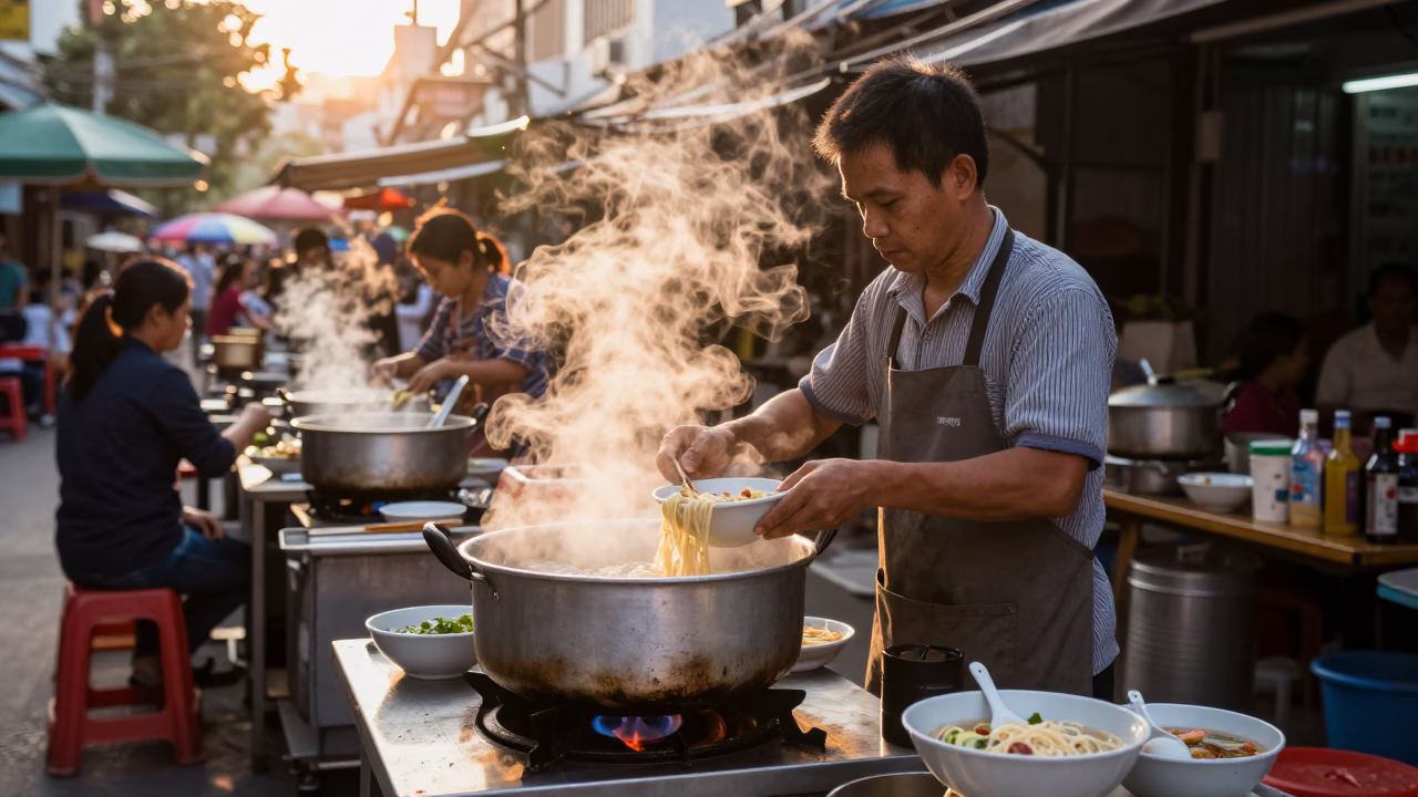 Noodle Bowl in Ho Chi Minh City in in Ho Chi Minh City, Vietnam