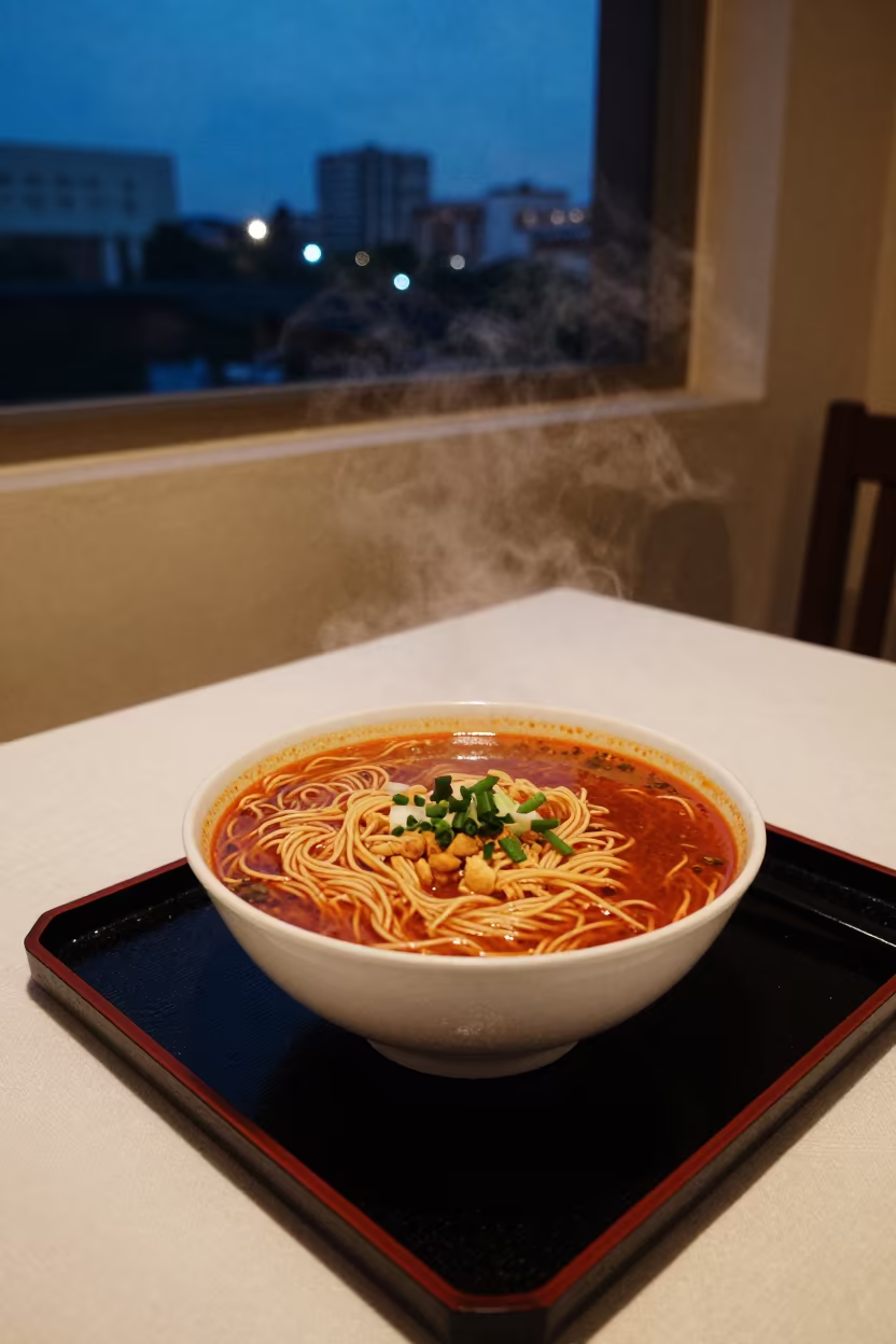 Noodle Bowl on Lacquered Tray Enugu Wet Season in on a lacquered tray in Enugu