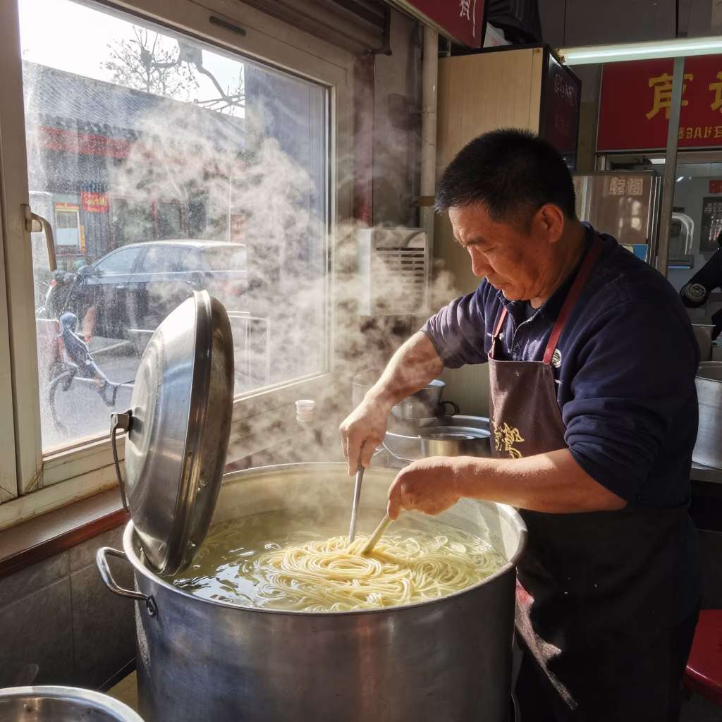 Noodle Broth in Beijing in in Beijing, China