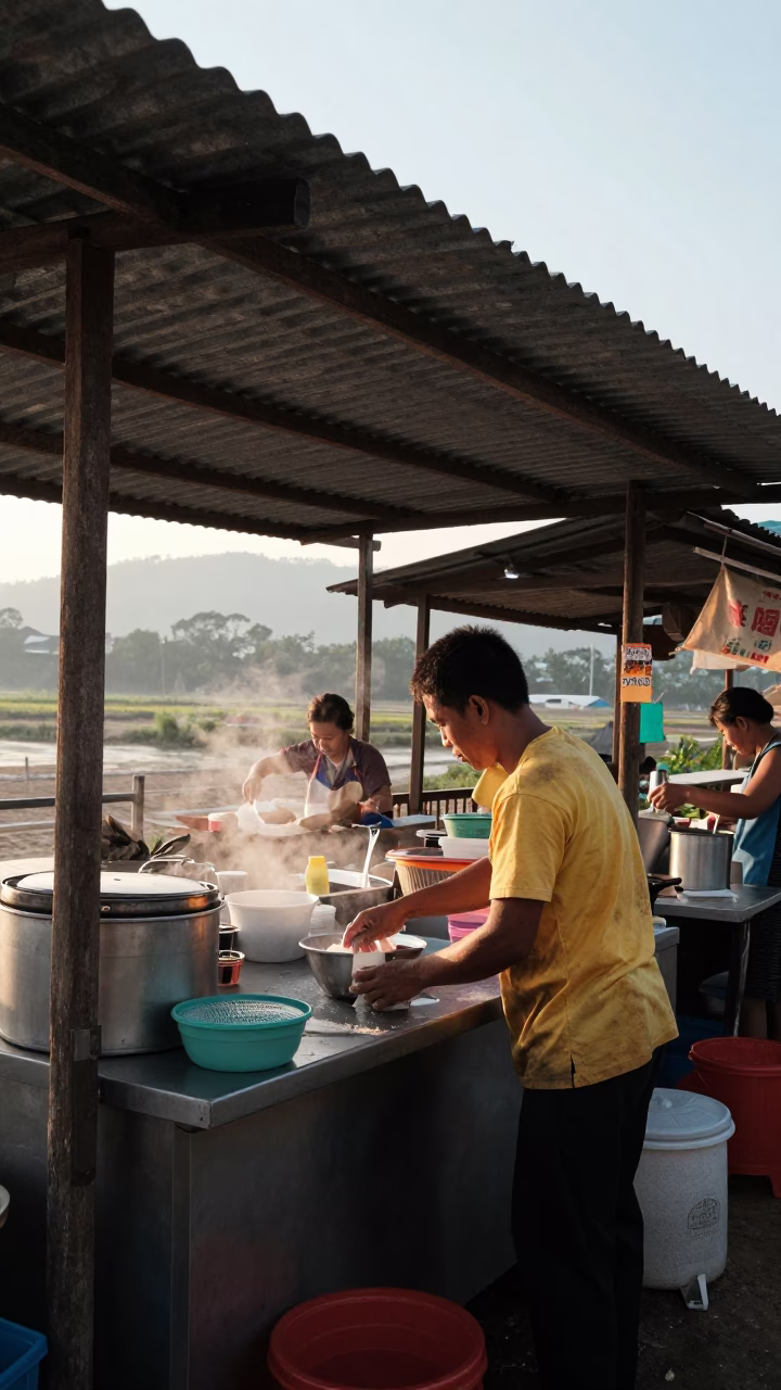 Noodle Stall in Chiang Mai in in Chiang Mai, Thailand