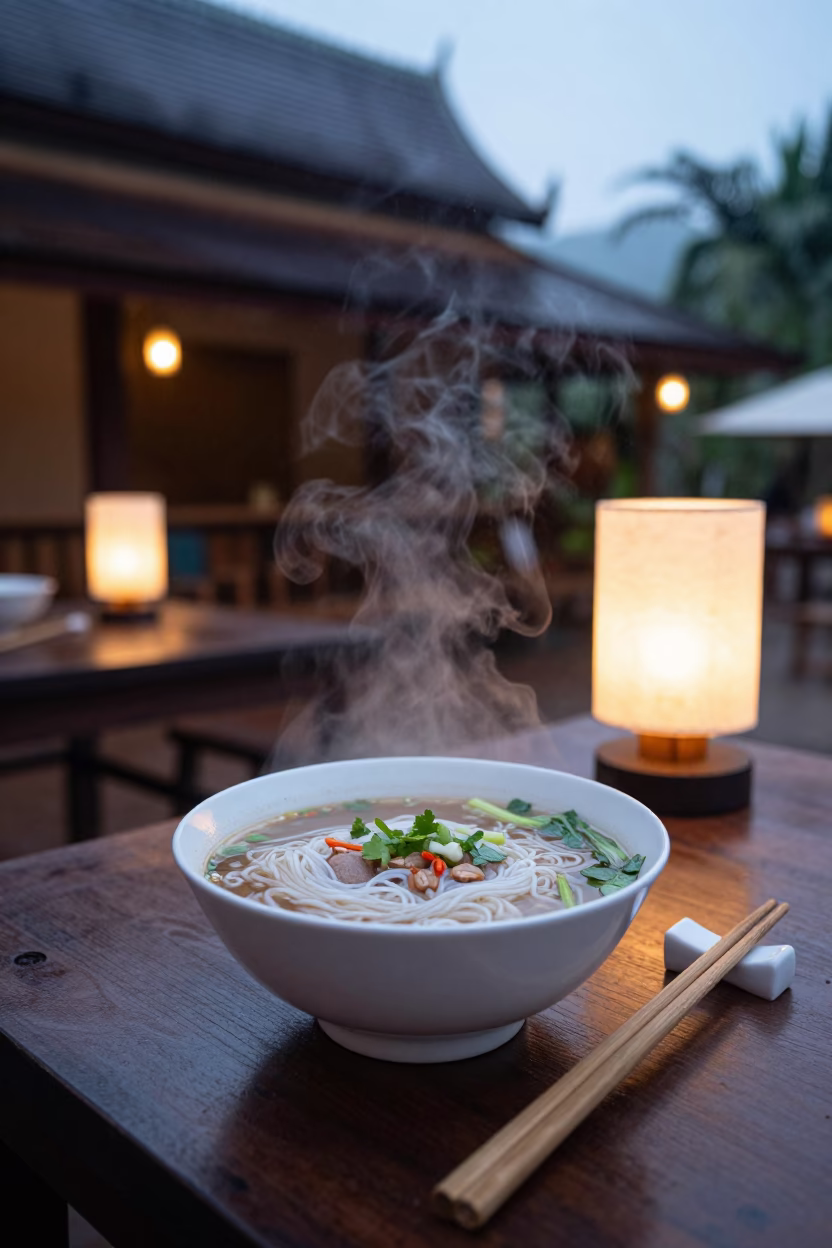 Noodles in Luang Prabang in in Luang Prabang, Laos
