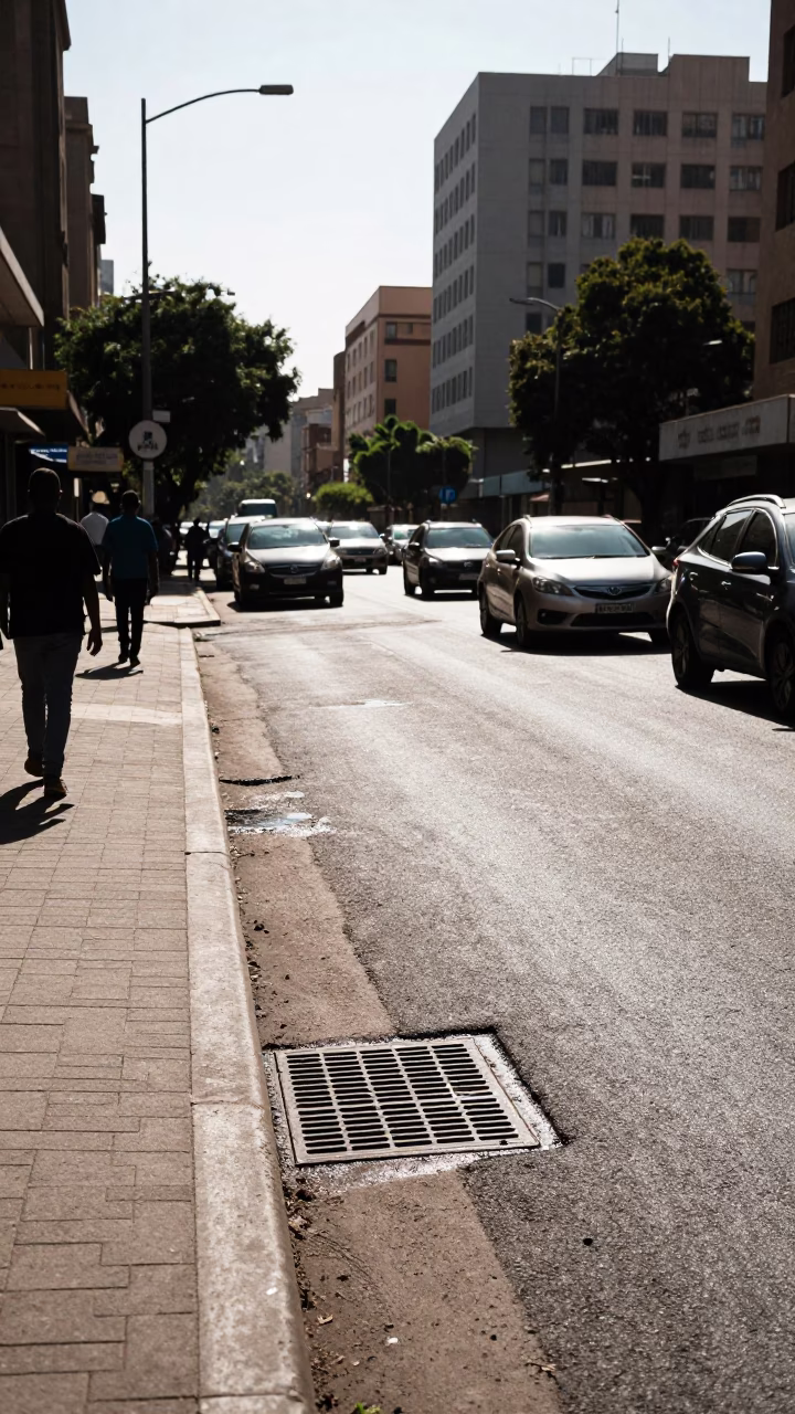 Noon Glare in Johannesburg at The Flat Glare Of Noon Light in in Johannesburg, South Africa