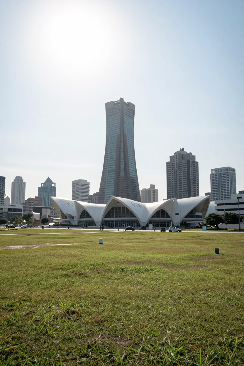 Noon Landscape in Kaohsiung at The Flat Glare Of Noon Light in in Kaohsiung, Taiwan