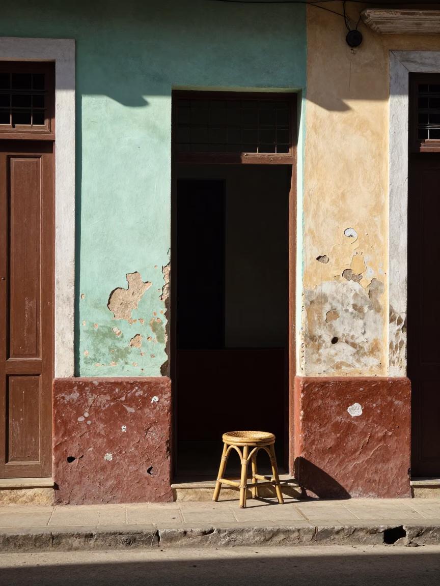 Noon Light at The Flat Glare Of Noon Light in Havana in in Havana, Cuba