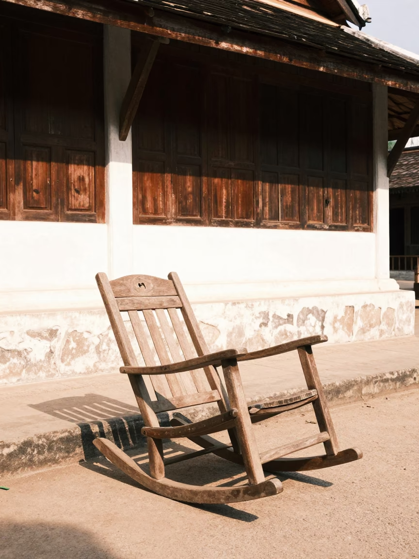 Noon Light at The Flat Glare Of Noon Light in Luang Prabang in in Luang Prabang, Laos
