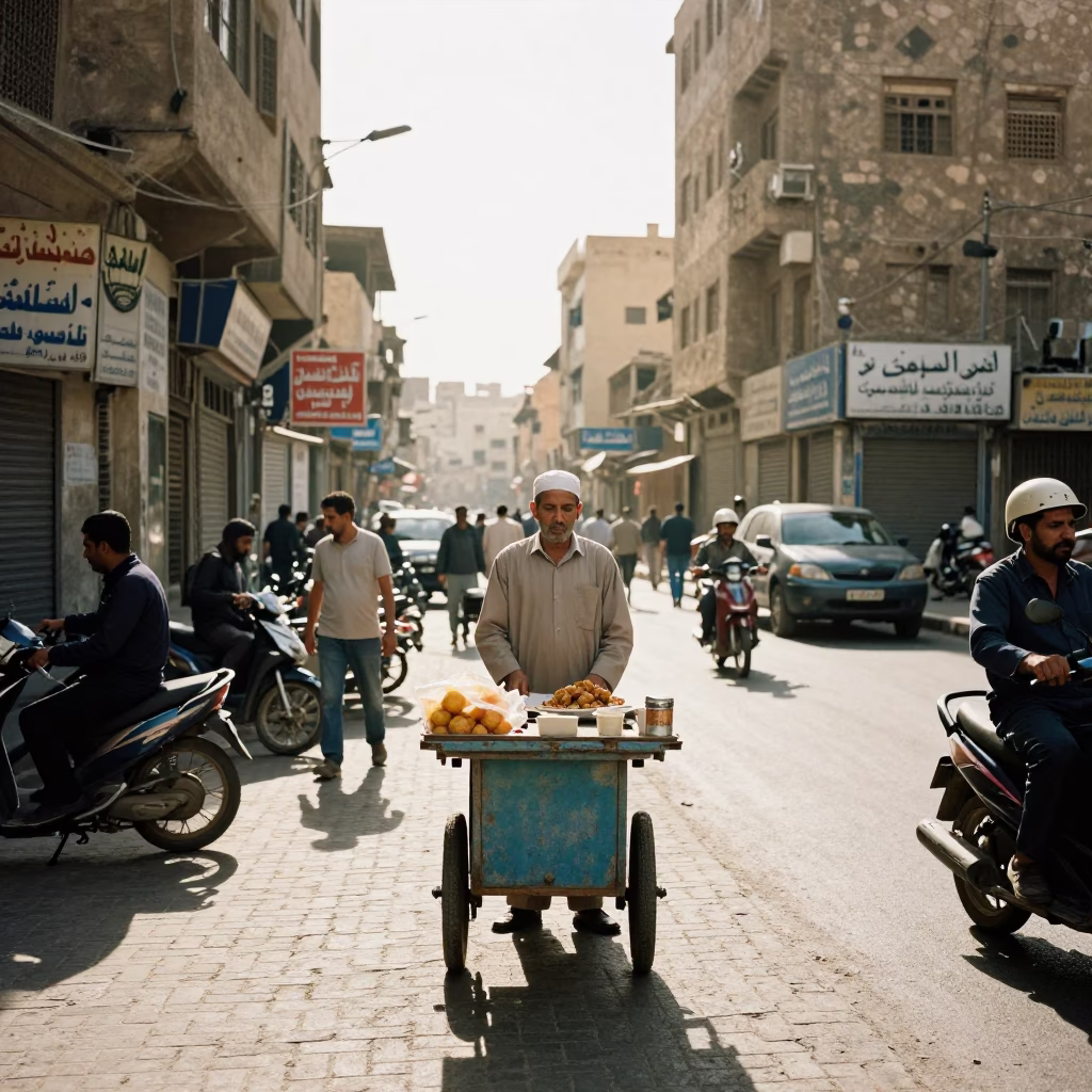 Noon Light in Cairo at The Flat Glare Of Noon Light in in Cairo, Egypt