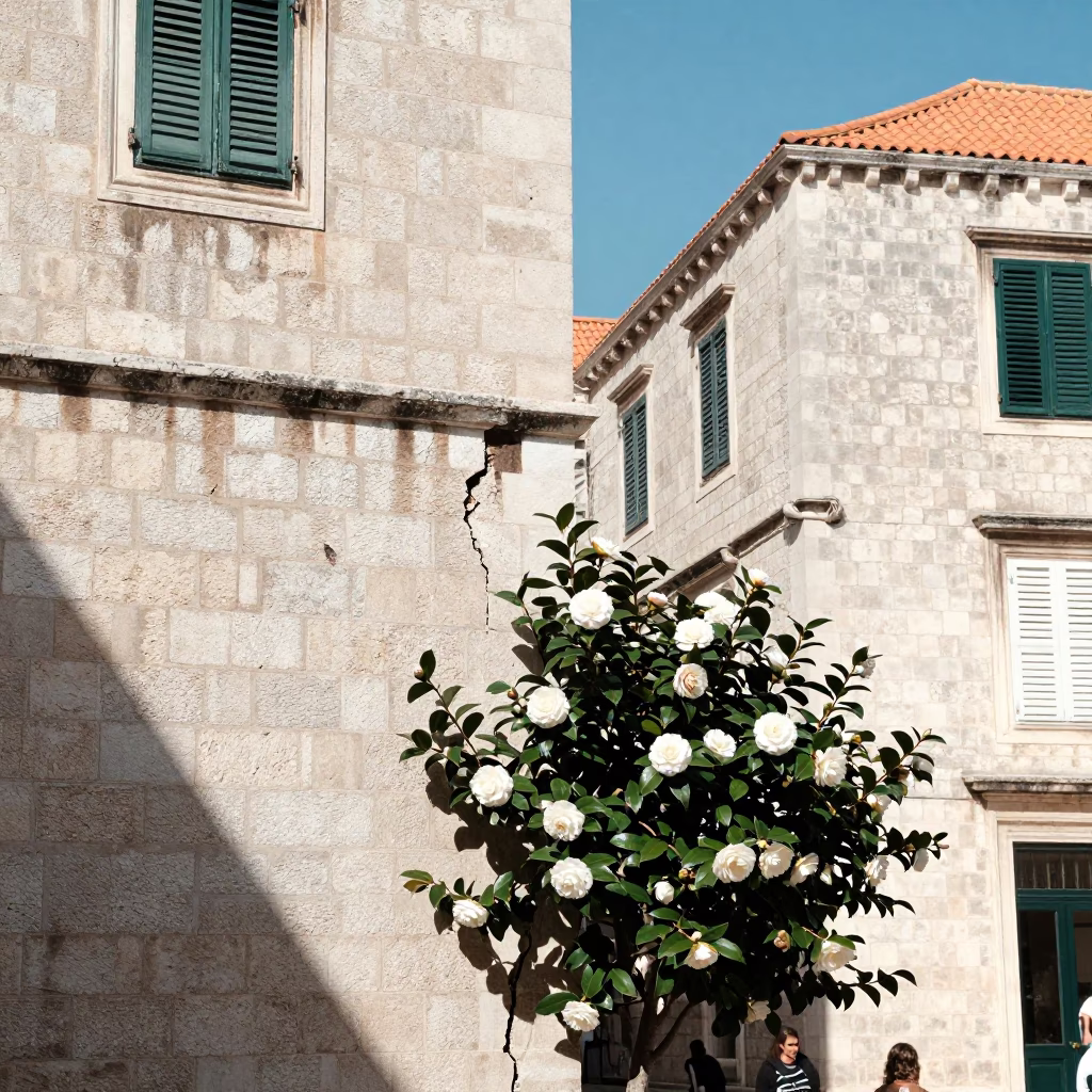 Noon Light in Dubrovnik at The Flat Glare Of Noon Light in in Dubrovnik, Croatia