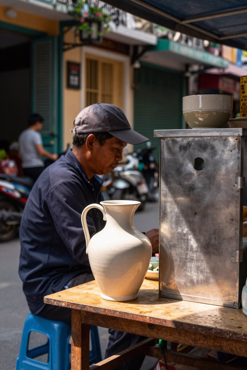 Noon Light in Hanoi at The Flat Glare Of Noon Light in in Hanoi, Vietnam