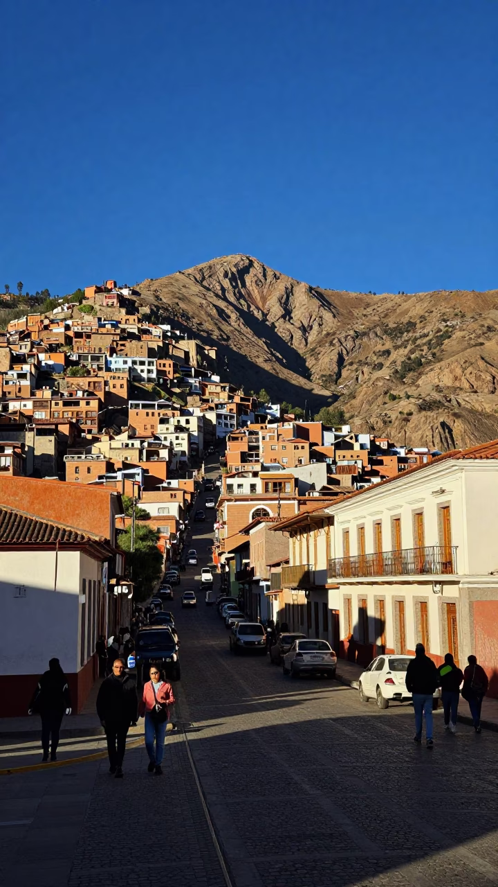 Noon Light in La Paz at The Flat Glare Of Noon Light in in La Paz, Bolivia