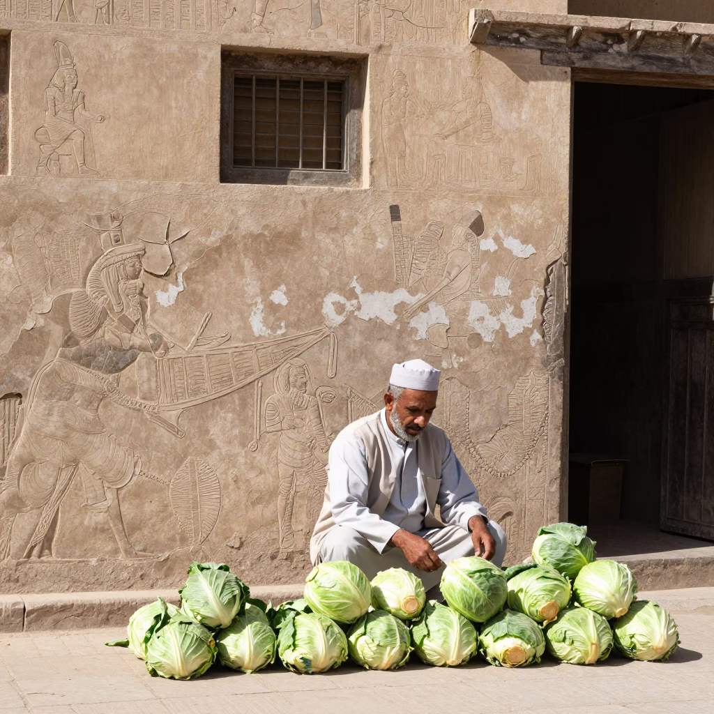 Noon Light in Luxor at The Flat Glare Of Noon Light in in Luxor, Egypt