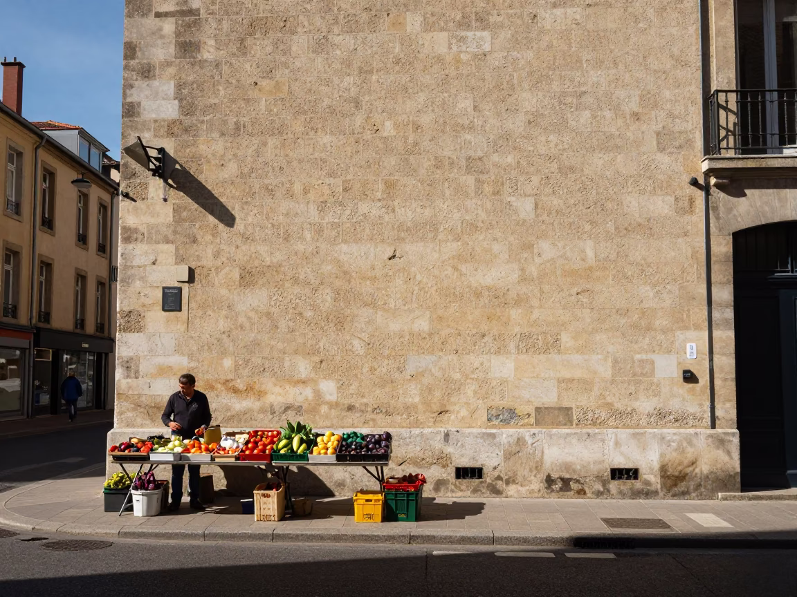 Noon Light in Lyon at The Flat Glare Of Noon Light in in Lyon, France