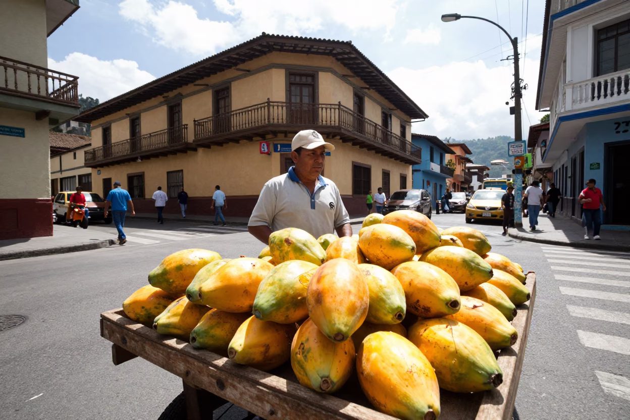 Noon Light in Medellin at The Flat Glare Of Noon Light in in Medellin, Colombia