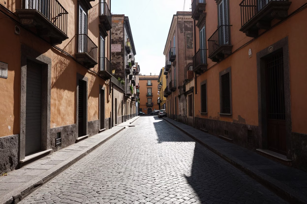 Noon Light in Naples at The Flat Glare Of Noon Light in in Naples, Italy