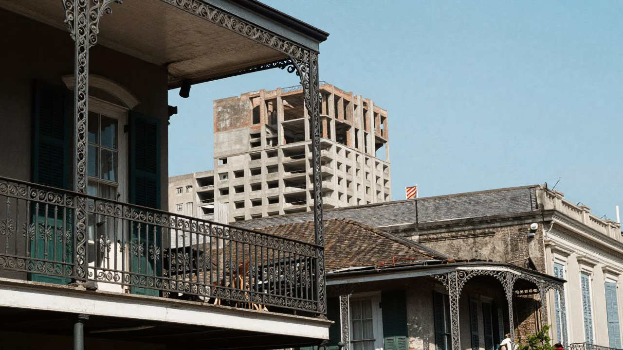 Noon Light in New Orleans at The Flat Glare Of Noon Light in in New Orleans, Louisiana, United States