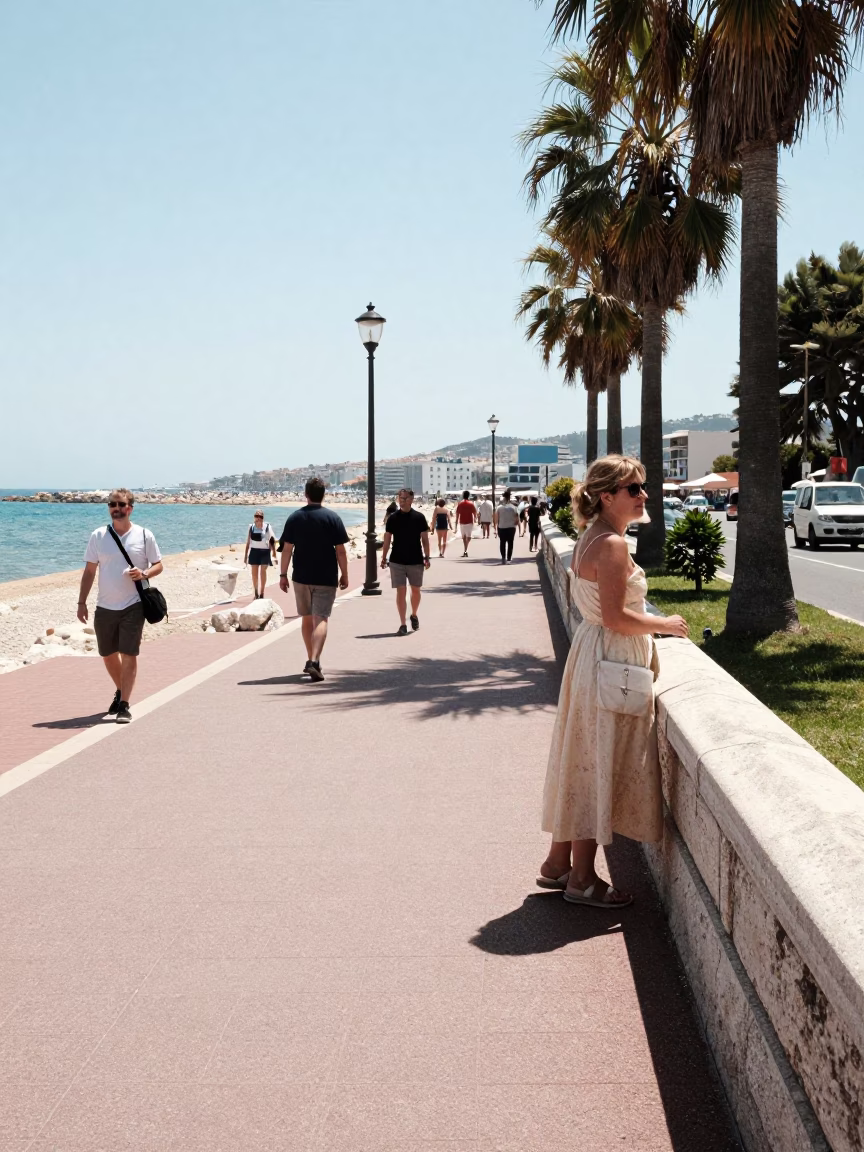 Noon Light in Nice at The Flat Glare Of Noon Light in in Nice, France