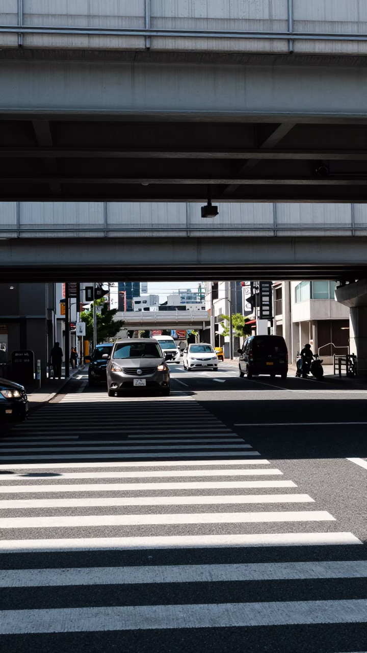 Noon Light in Osaka at The Flat Glare Of Noon Light in in Osaka, Japan