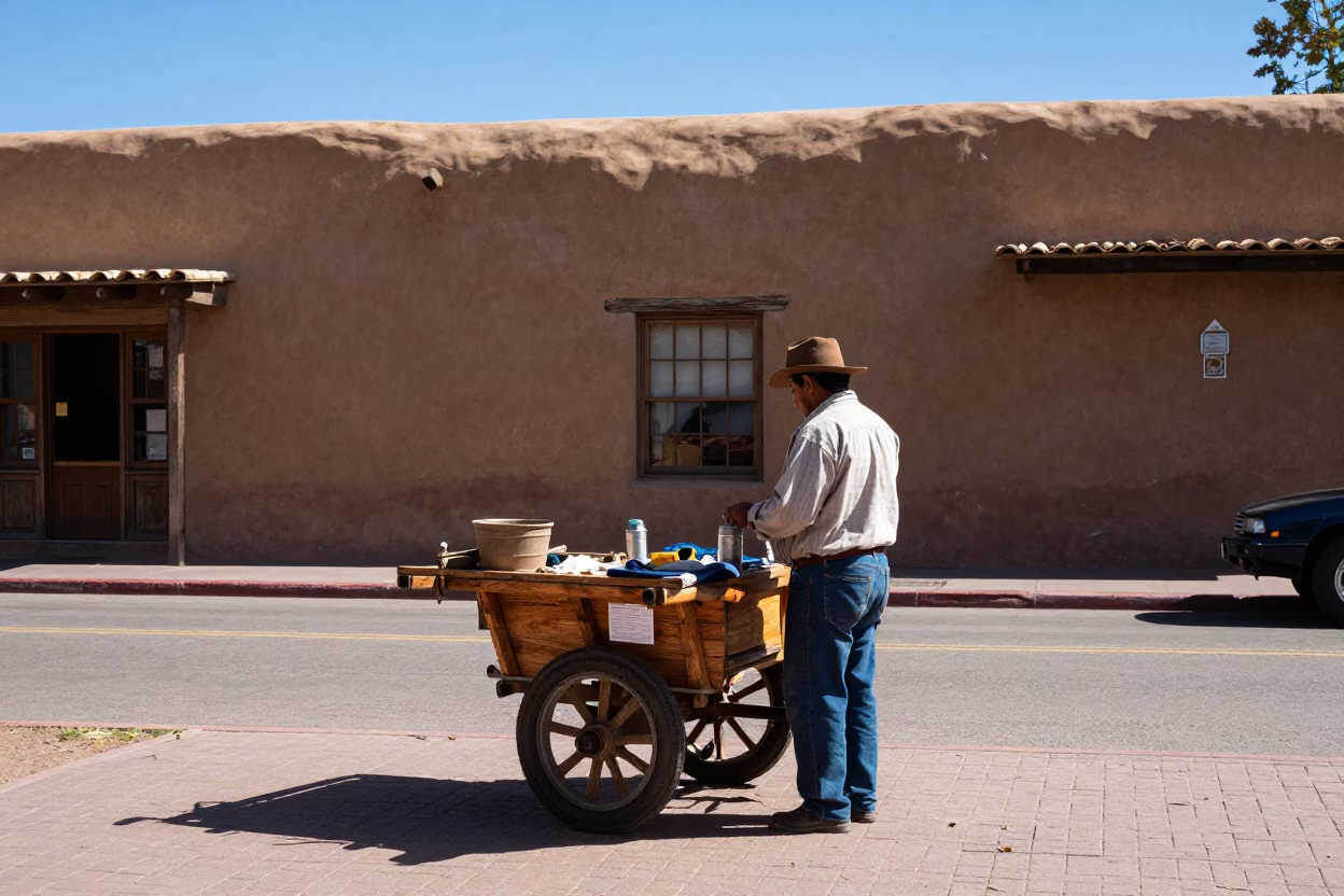 Noon Light in Santa Fe at The Flat Glare Of Noon Light in in Santa Fe, New Mexico, United States