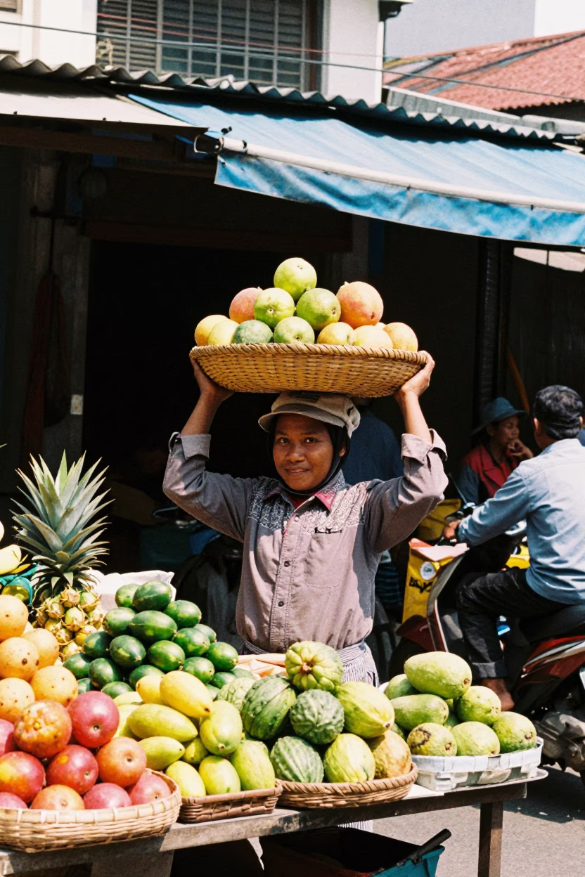 Noon Light in Yogyakarta at The Flat Glare Of Noon Light in in Yogyakarta, Indonesia