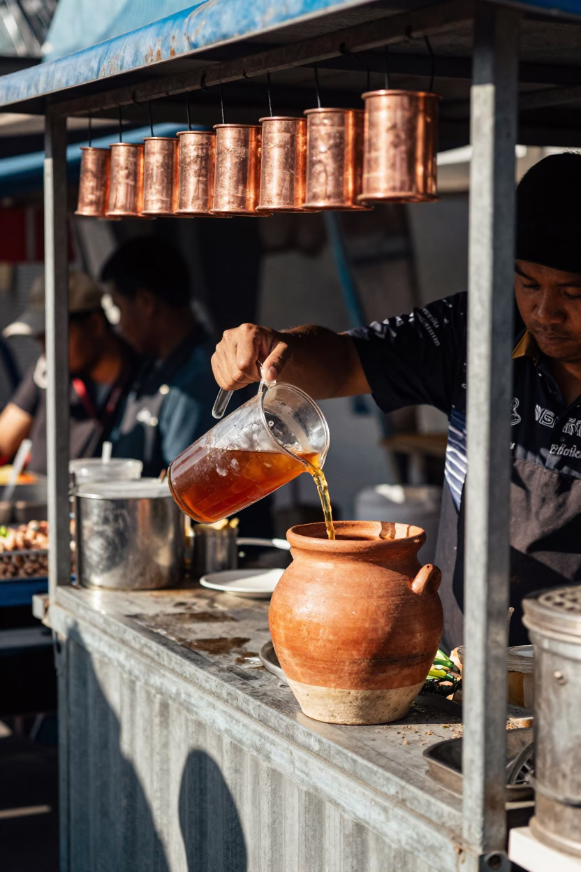 Noon Light on Iced Tea in Phuket in in Phuket, Thailand