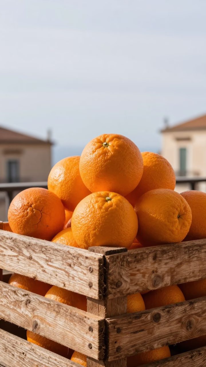 Noon Light on Oranges in Palermo in in Palermo, Italy