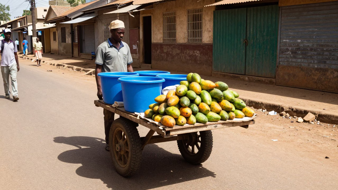 Noon Light on Plastic Basins in Nairobi in in Nairobi, Kenya