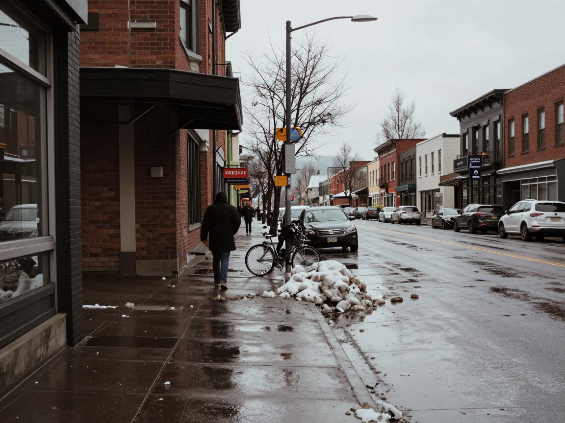 Noon Light on Street Scene in Portland in in Portland, Oregon, United States