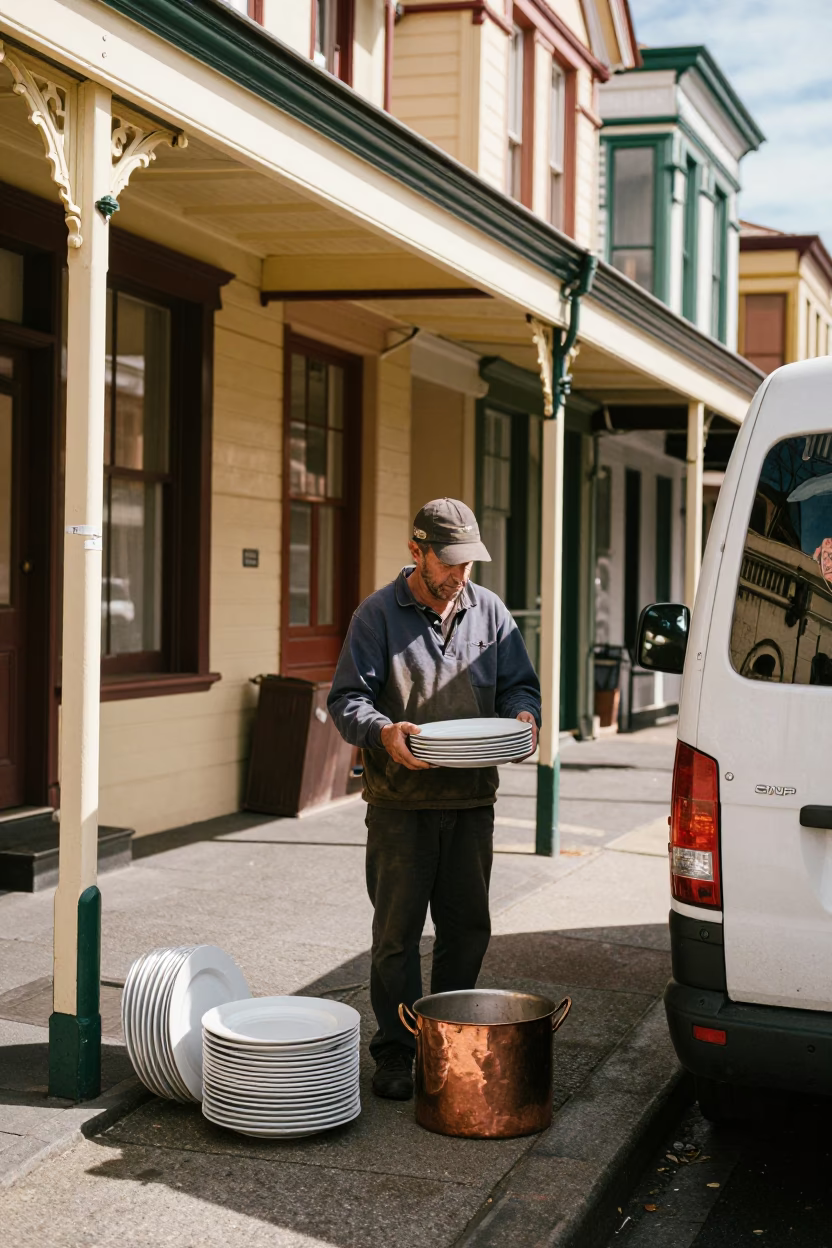 Noon Light on Tradesman in Sydney in in Sydney, New South Wales, Australia