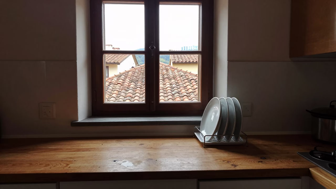 Noon Light on Winter Kitchen in Florence in in Florence, Italy