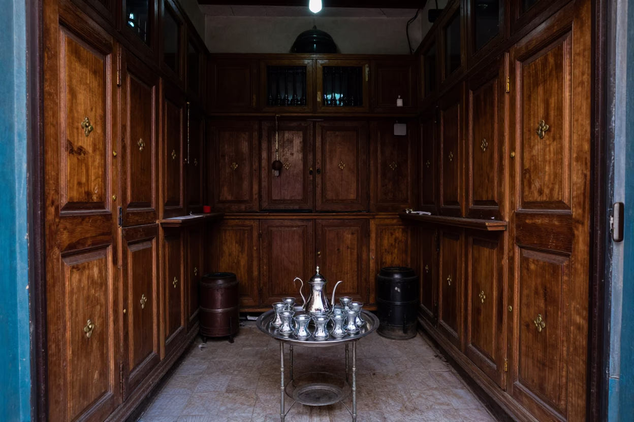 Noon Light on Workshop Interior in Fez in in Fez, Morocco