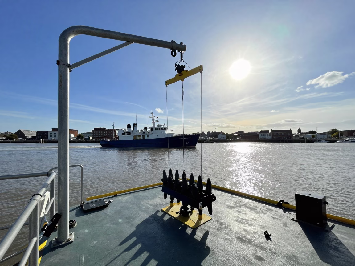 Noon Light Over Bristol Harbour Waterfront with Hydrophone Array Research Vessel in in Bristol, United Kingdom