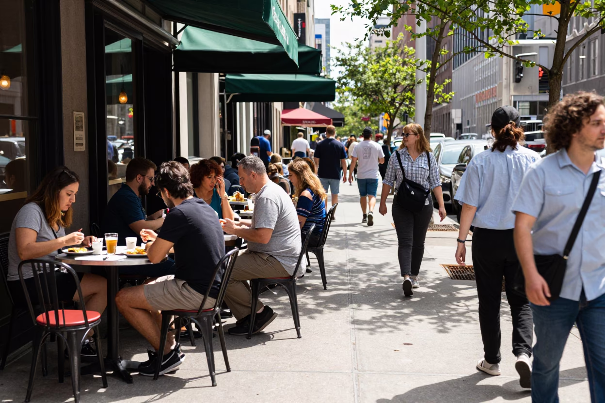 Noon Lunch in New York at The Flat Glare Of Noon Light in in New York, New York, United States