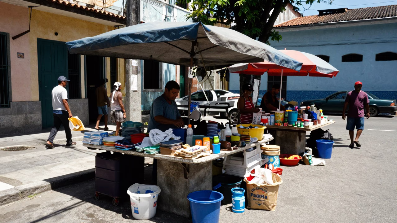 Noon Stall in Salvador in in Salvador, Brazil