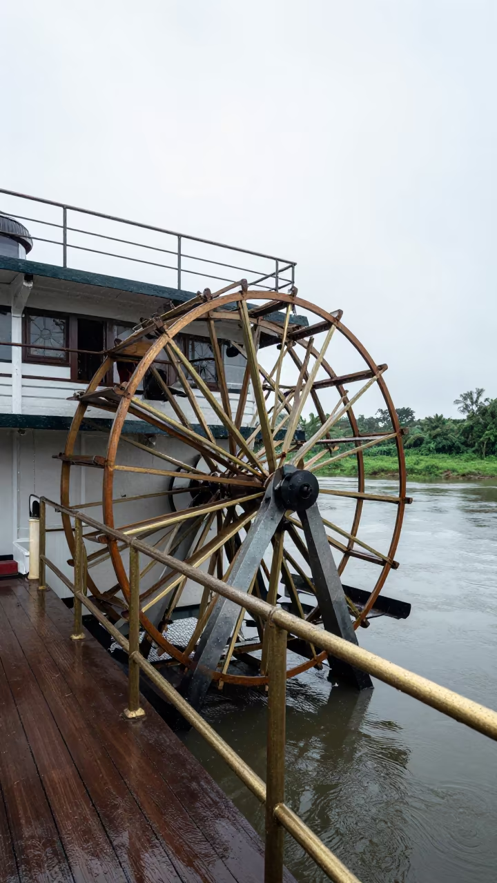 Noon Steamboat Muhanga River Low Angle in near Muhanga