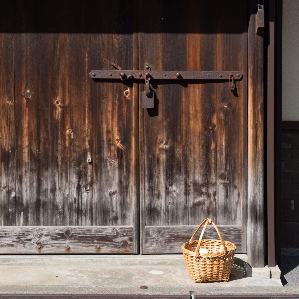 Noon Street Scene in Fukuoka Japan with Iron Deadbolt and Sewing Thimble in in Fukuoka, Japan