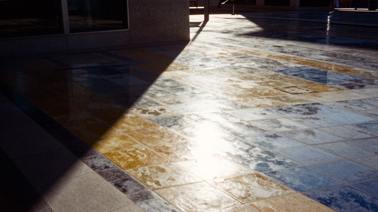 Noon Sunlight in Bilbao at The Flat Glare Of Noon Light in in Bilbao, Spain