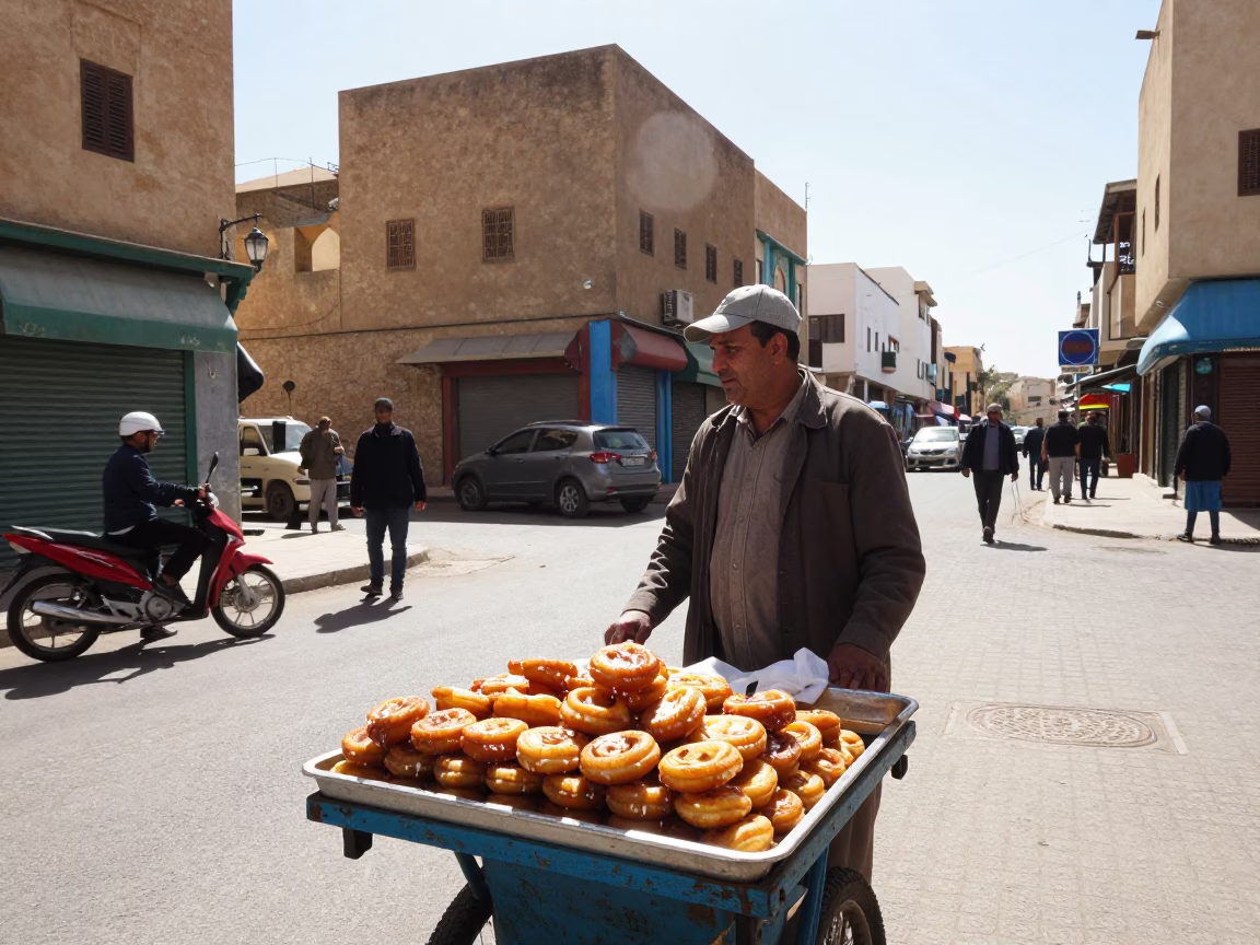Noon Sunlight in Casablanca at The Flat Glare Of Noon Light in in Casablanca, Morocco